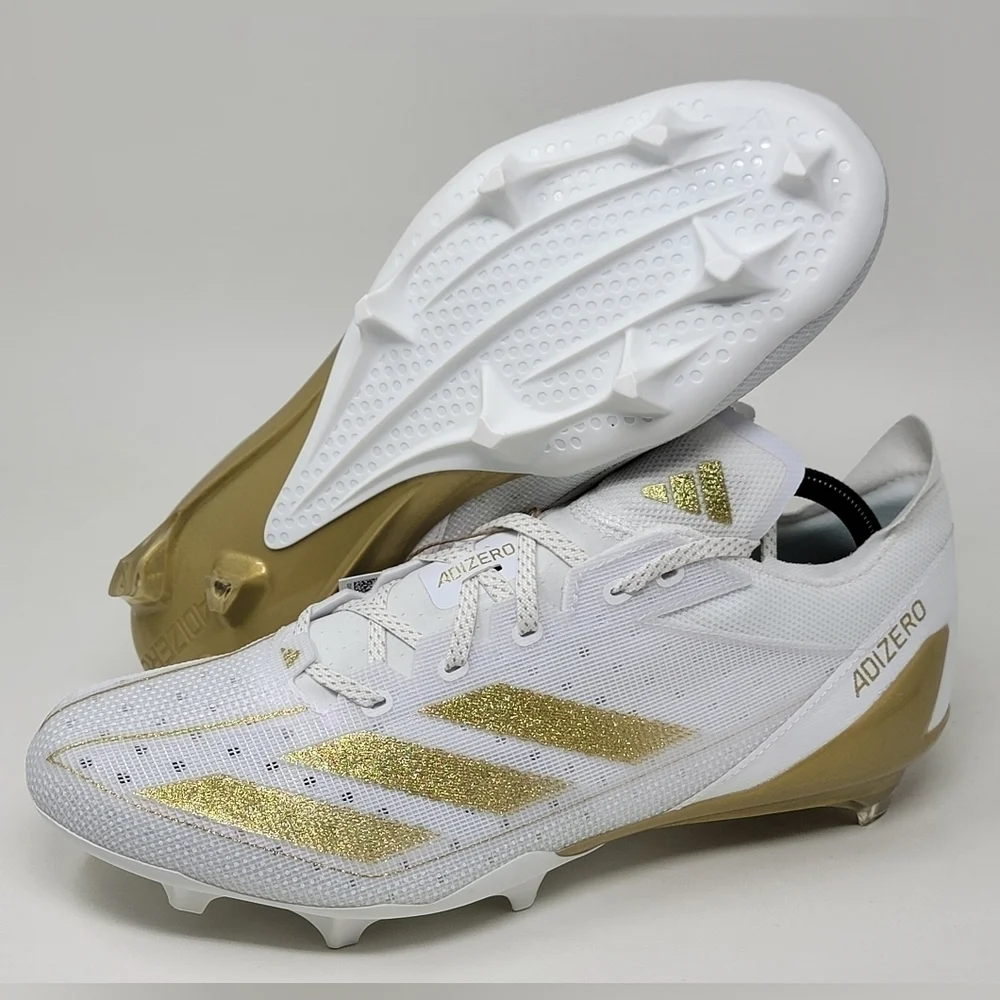 Adidas Adizero Electric Men's Size 9 White Gold Football Cleats IE4381 New